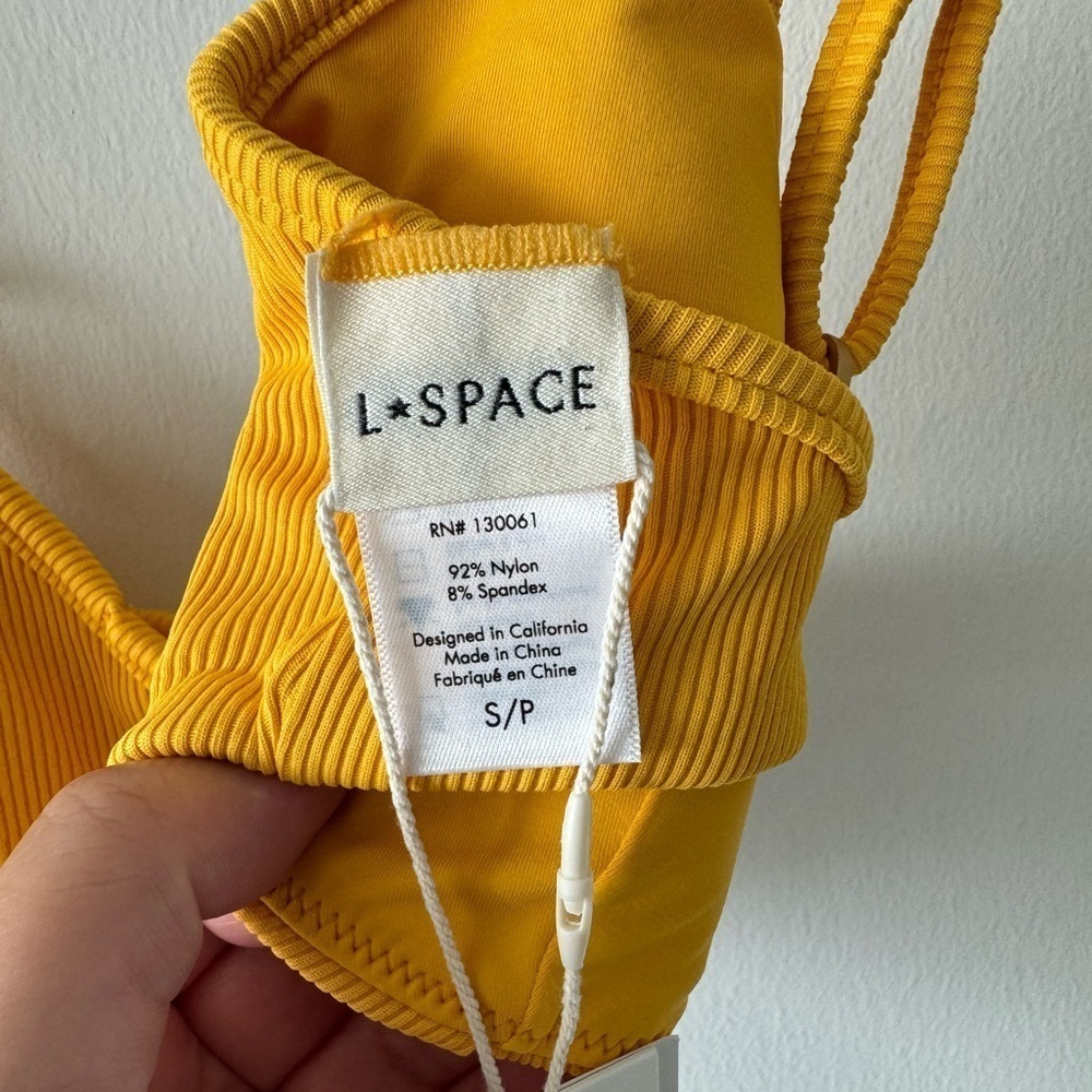 L*SPACE Helena Triangle Bikini Top Sunshine Gold - Picture 13 of 14